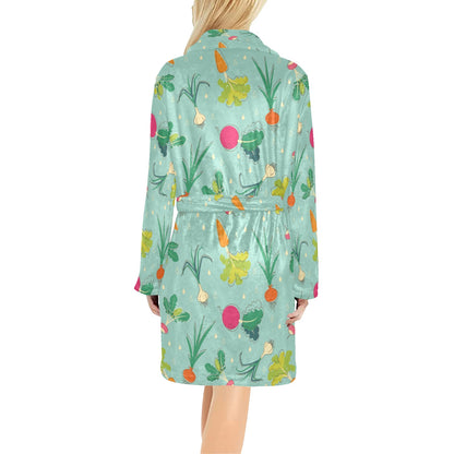 Radish Pattern Print Design A01 Women's Fleece Robe