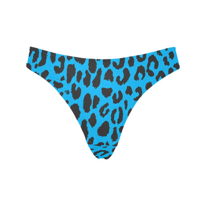 Cheetah Blue Print Pattern Women's Thongs