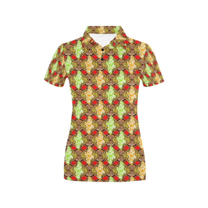 African Classic Print Pattern Women's Polo Shirt