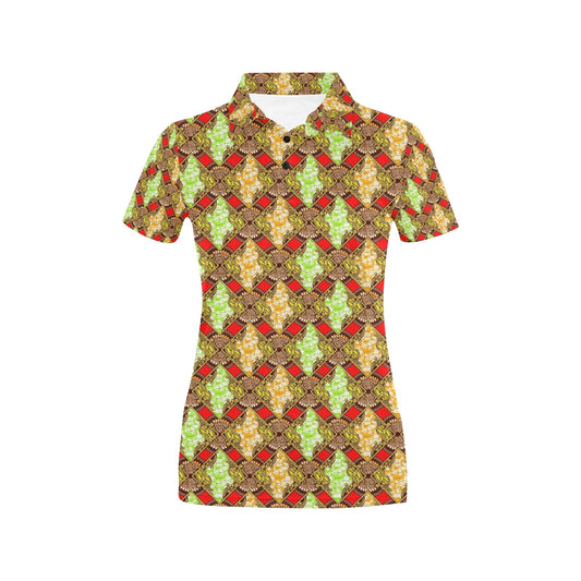 African Classic Print Pattern Women's Polo Shirt
