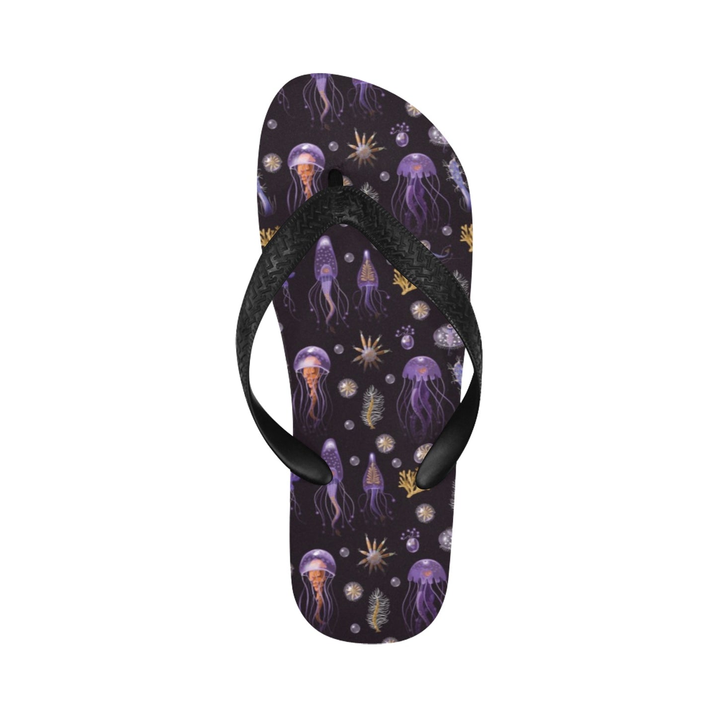 Seaweed With Jelly Fish Print Design LKS305 Flip Flops
