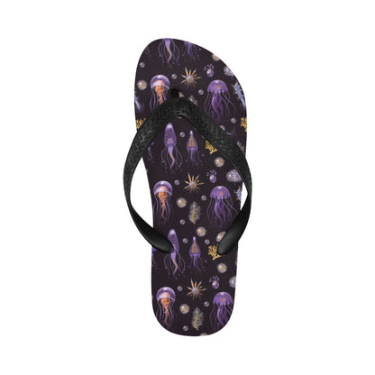 Seaweed With Jelly Fish Print Design LKS305 Flip Flops