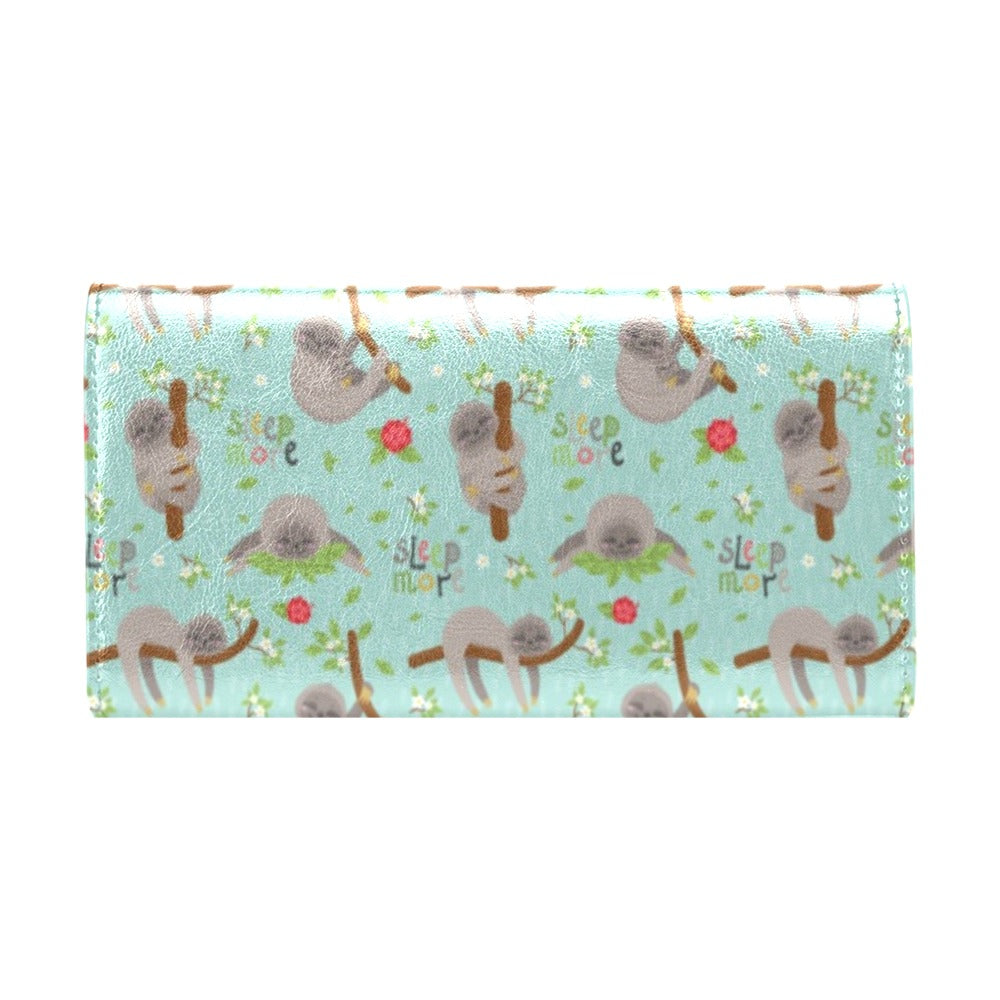 Sloth Print Design LKS305 Women's Trifold Wallet