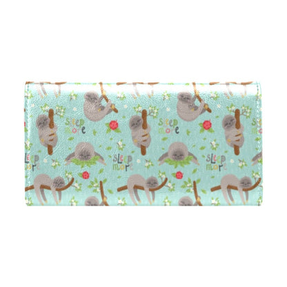 Sloth Print Design LKS305 Women's Trifold Wallet