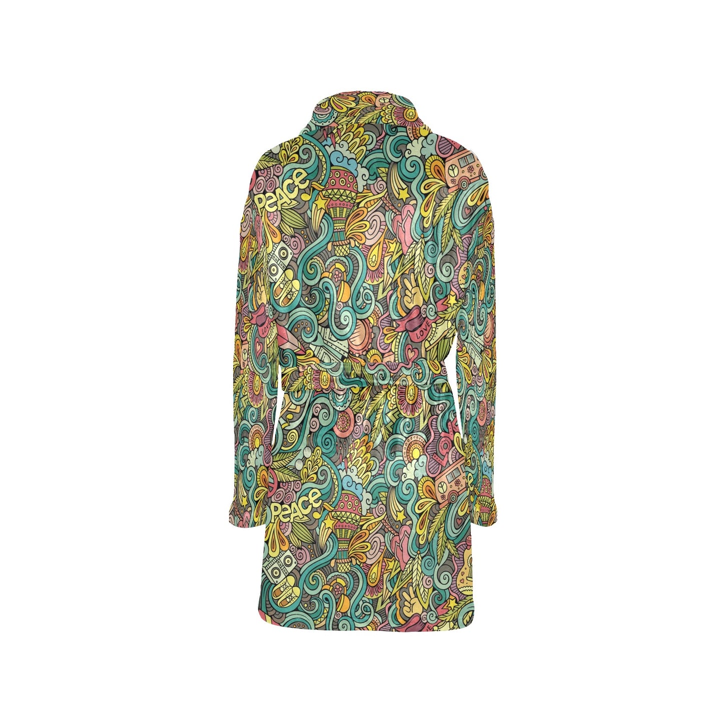 Hippie Print Design LKS302 Women's Fleece Robe