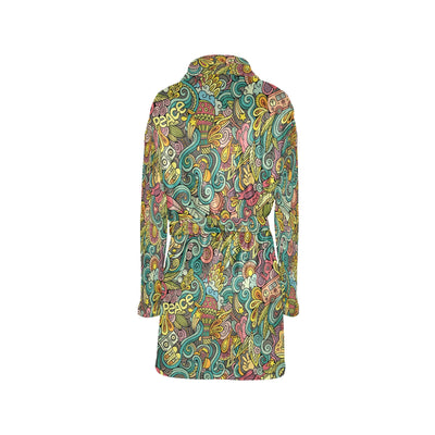 Hippie Print Design LKS302 Women's Fleece Robe