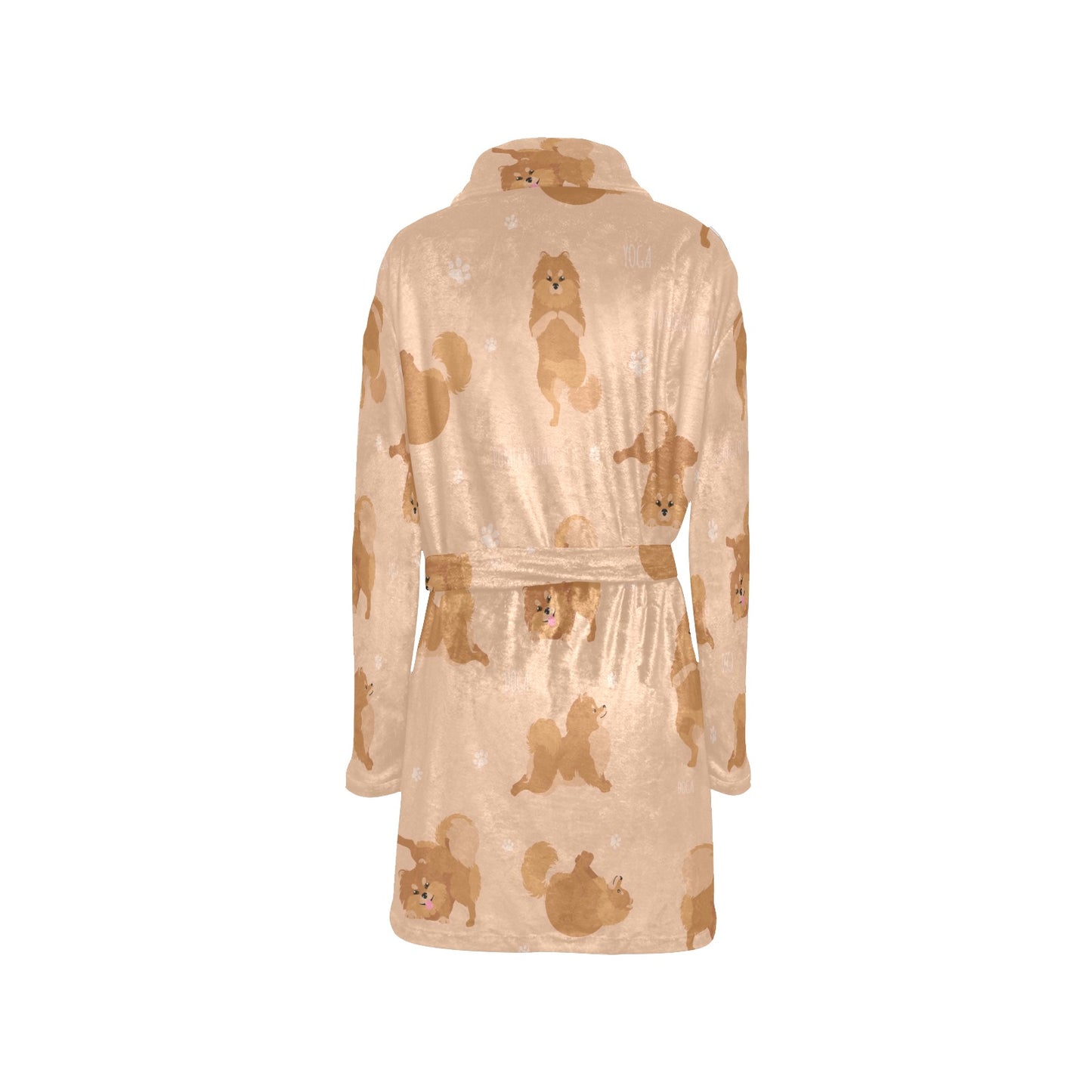 Pomeranians Pattern Print Design A06 Women's Fleece Robe