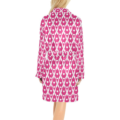 Breast cancer Pattern Print Design 05 Women's Fleece Robe