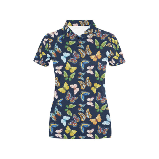 Butterfly Beautiful Print Pattern Women's Polo Shirt