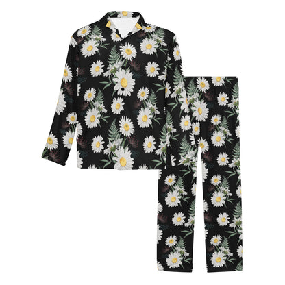 Daisy Pattern Print Design DS07 Men's Long Pajama Set