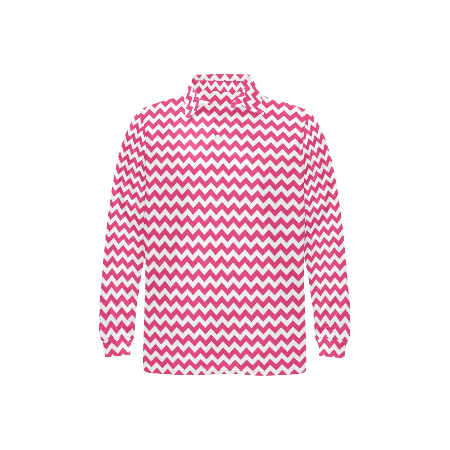 Chevron Print Design LKS402 Long Sleeve Polo Shirt For Men's