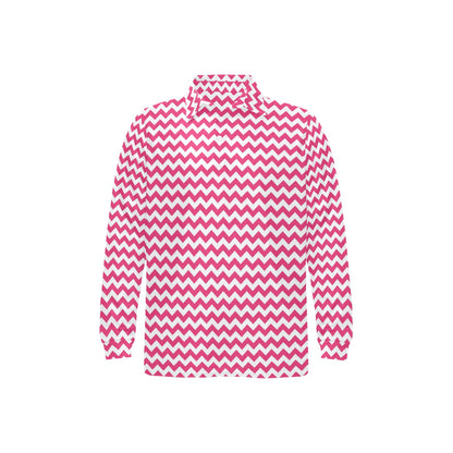 Chevron Print Design LKS402 Long Sleeve Polo Shirt For Men's