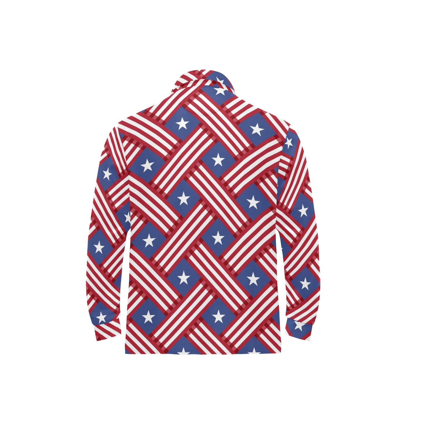 American flag Pattern Long Sleeve Polo Shirt For Men's
