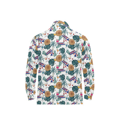 Aloha Hawaii Beach Pattern Print Design 04 Long Sleeve Polo Shirt For Men's