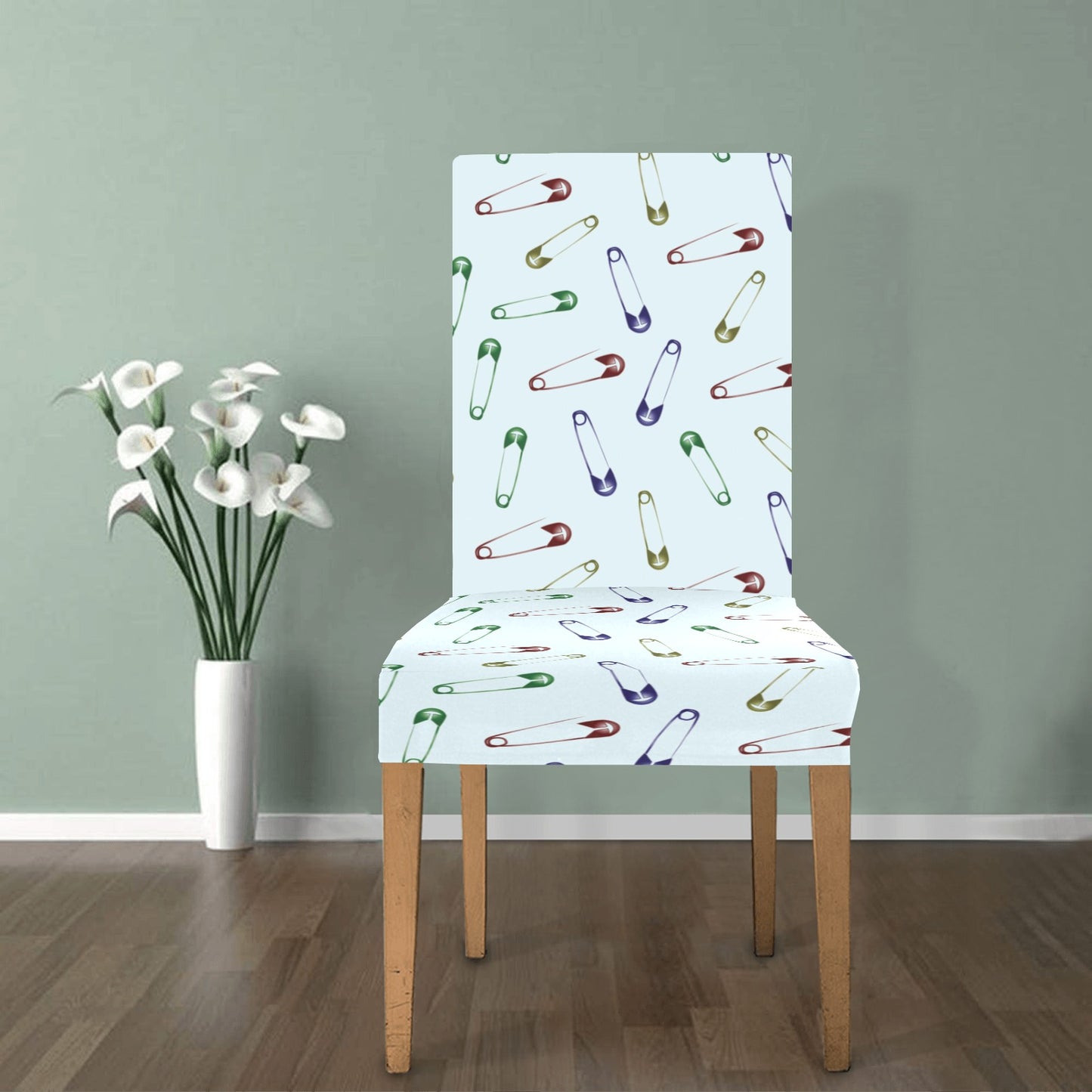Safety Pin Print Design LKS303 Dining Chair Slipcover