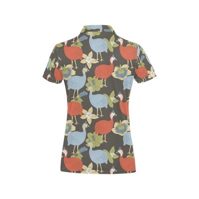 Guinea Fowl Pattern Print Design 02 Women's Polo Shirt