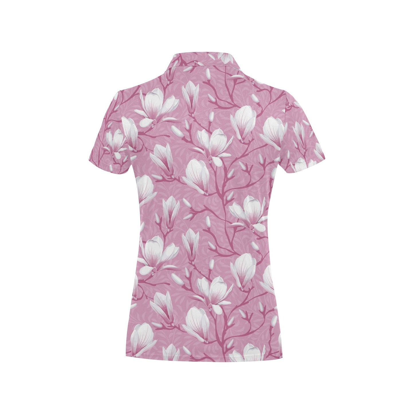 Magnolia Pattern Print Design MAG05 Women's Polo Shirt