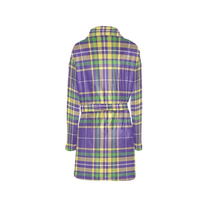 Mardi Gras Pattern Print Design 010 Women's Fleece Robe