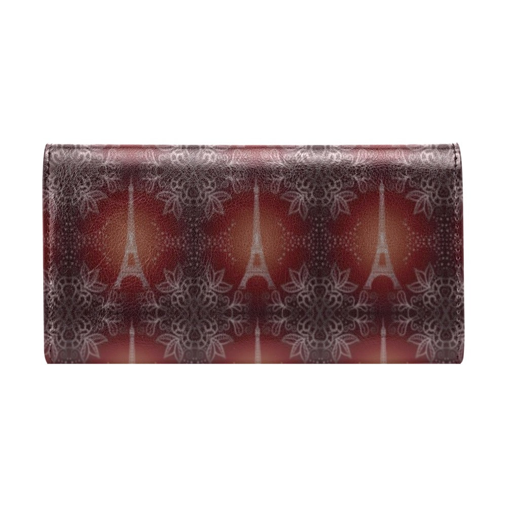 Eiffel Tower Drawing Print Women's Trifold Wallet