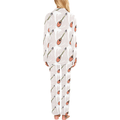 Mandolin Pattern Print Design 03 Women's Long Pajama Set