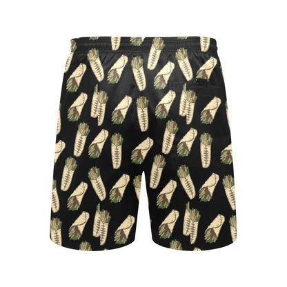 Burrito Print Design LKS303 Men's Swim Trunks Beach Shorts