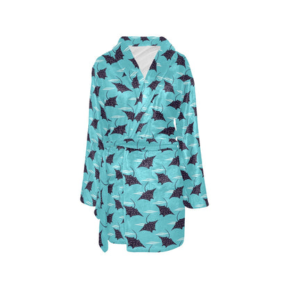 Manta Ray Print Design LKS403 Women's Fleece Robe