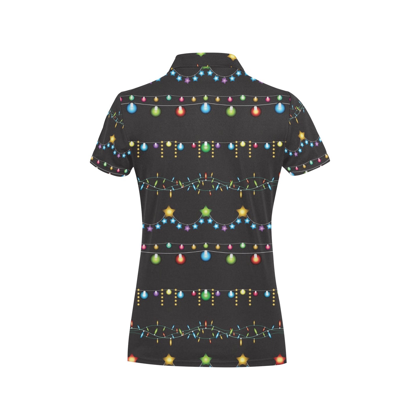 Christmas Light Pattern Print Design 01 Women's Polo Shirt