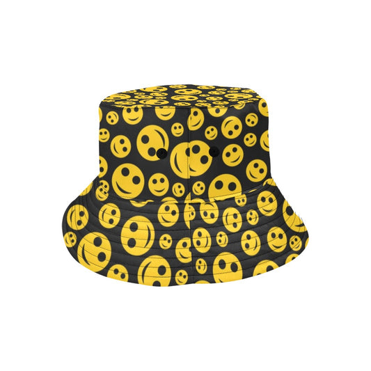 Smiley Face Emoji Print Design LKS304 Unisex Bucket Hat