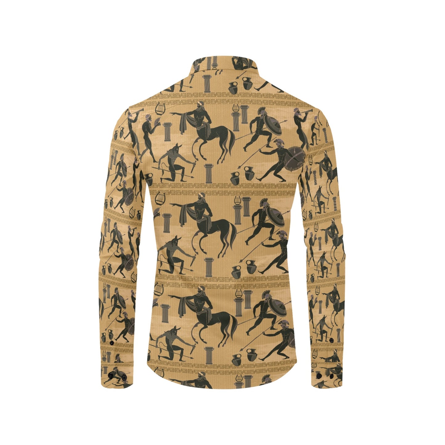 Ancient Greek Statue Print Design LKS304 Men's Long Sleeve Dress Shirt