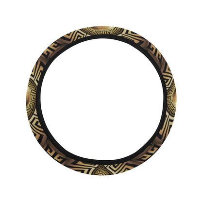 Ancient Greek Print Design LKS3012 Steering Wheel Cover with Elastic Edge