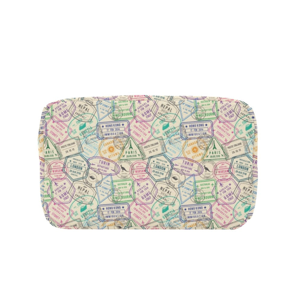 Travel Stamp Print Design LKS303 Insulated Lunch Bag