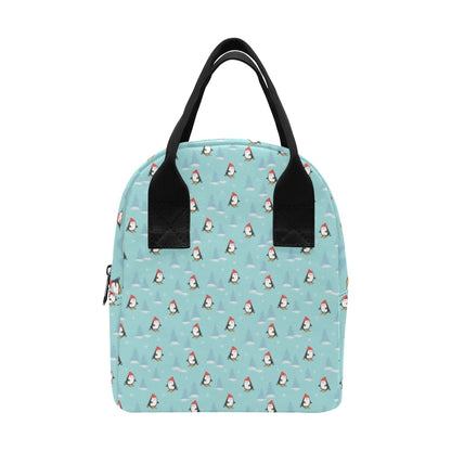 Ski Penguin Print Design LKS304 Insulated Lunch Bag