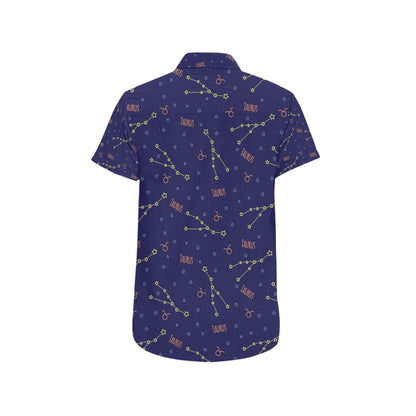 Taurus Print Design LKS301 Men Short Sleeve Button Up Shirt