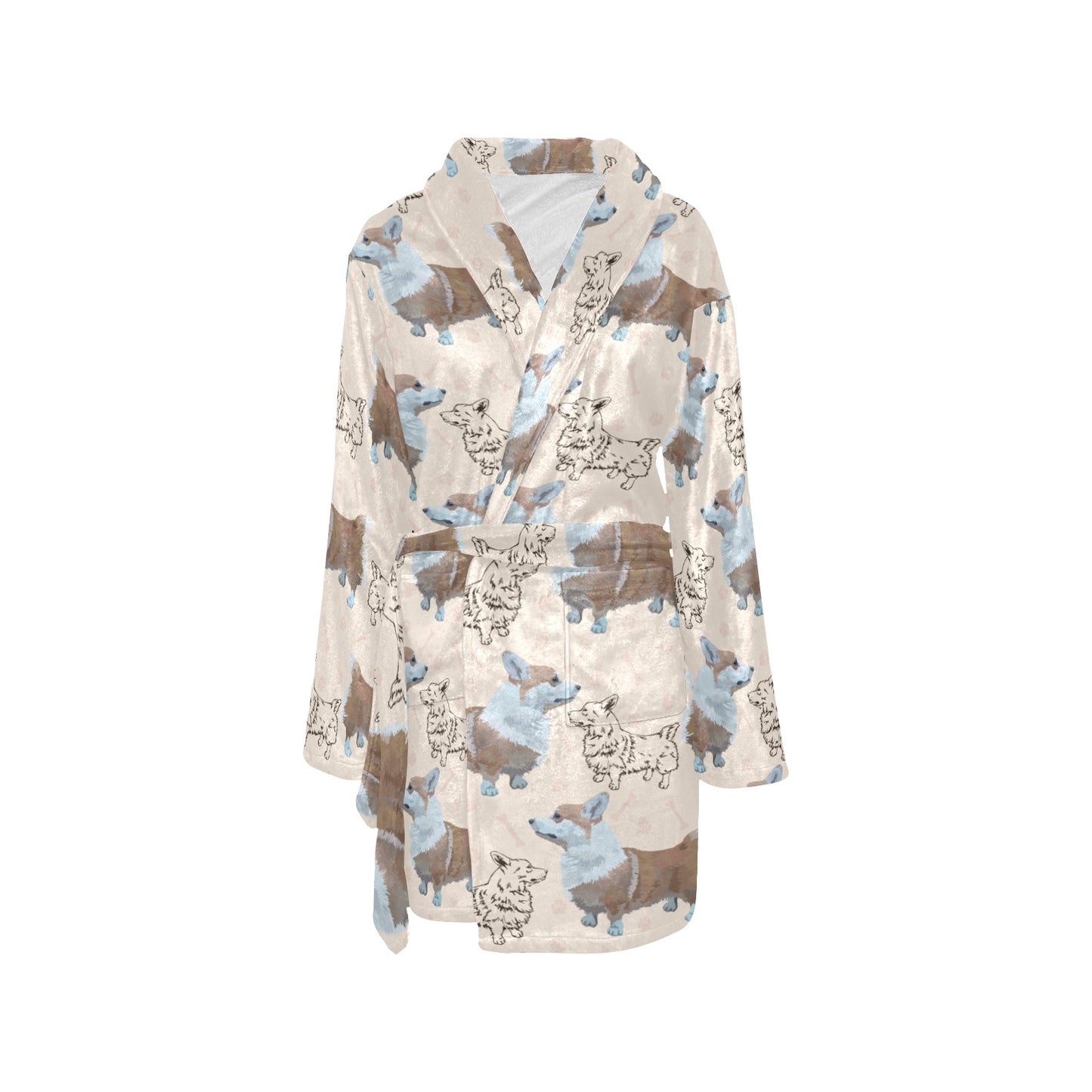 Pembroke Welsh Corgis Pattern Print Design A03 Women's Fleece Robe