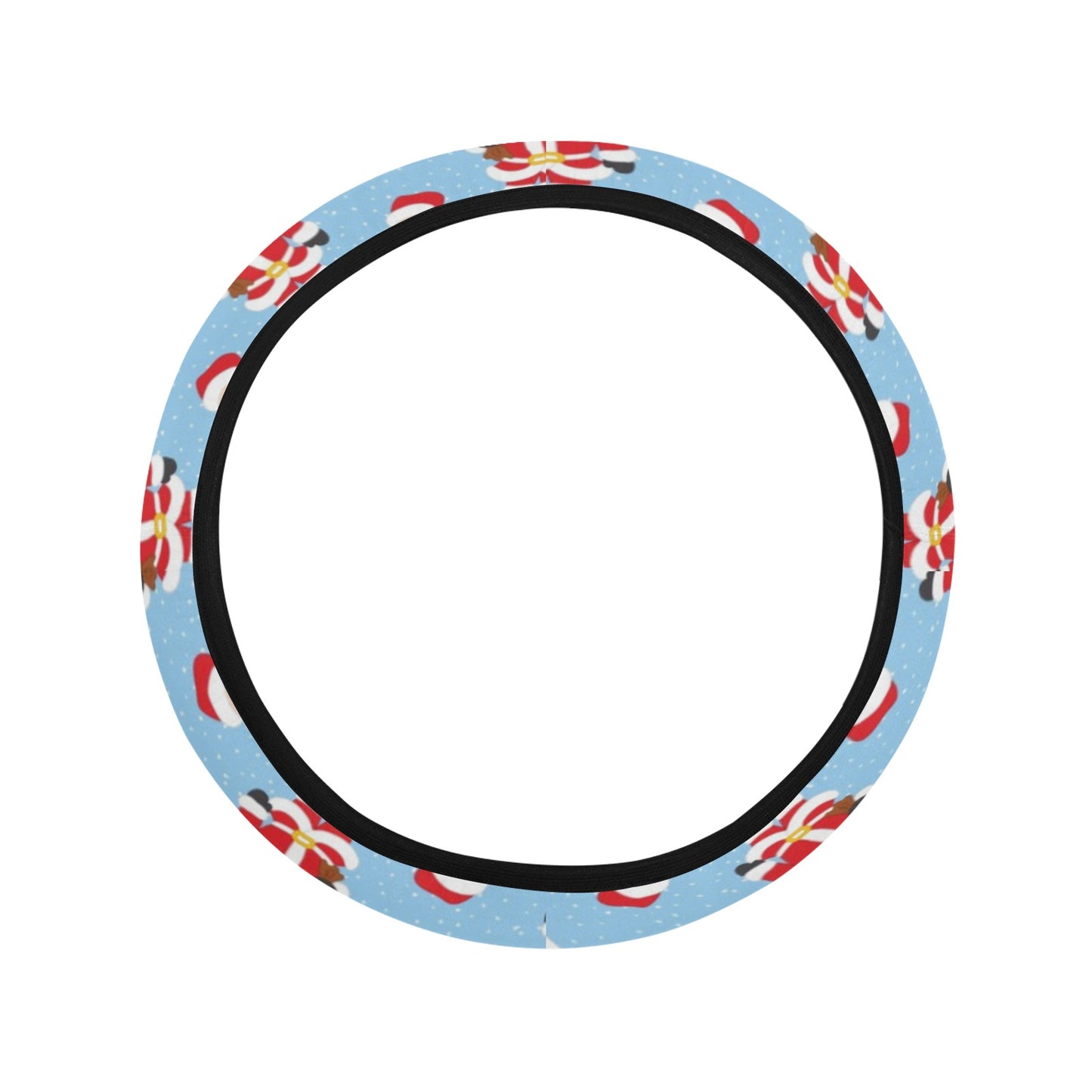 Santa Christmas Themed Print Design LKS305 Steering Wheel Cover with Elastic Edge