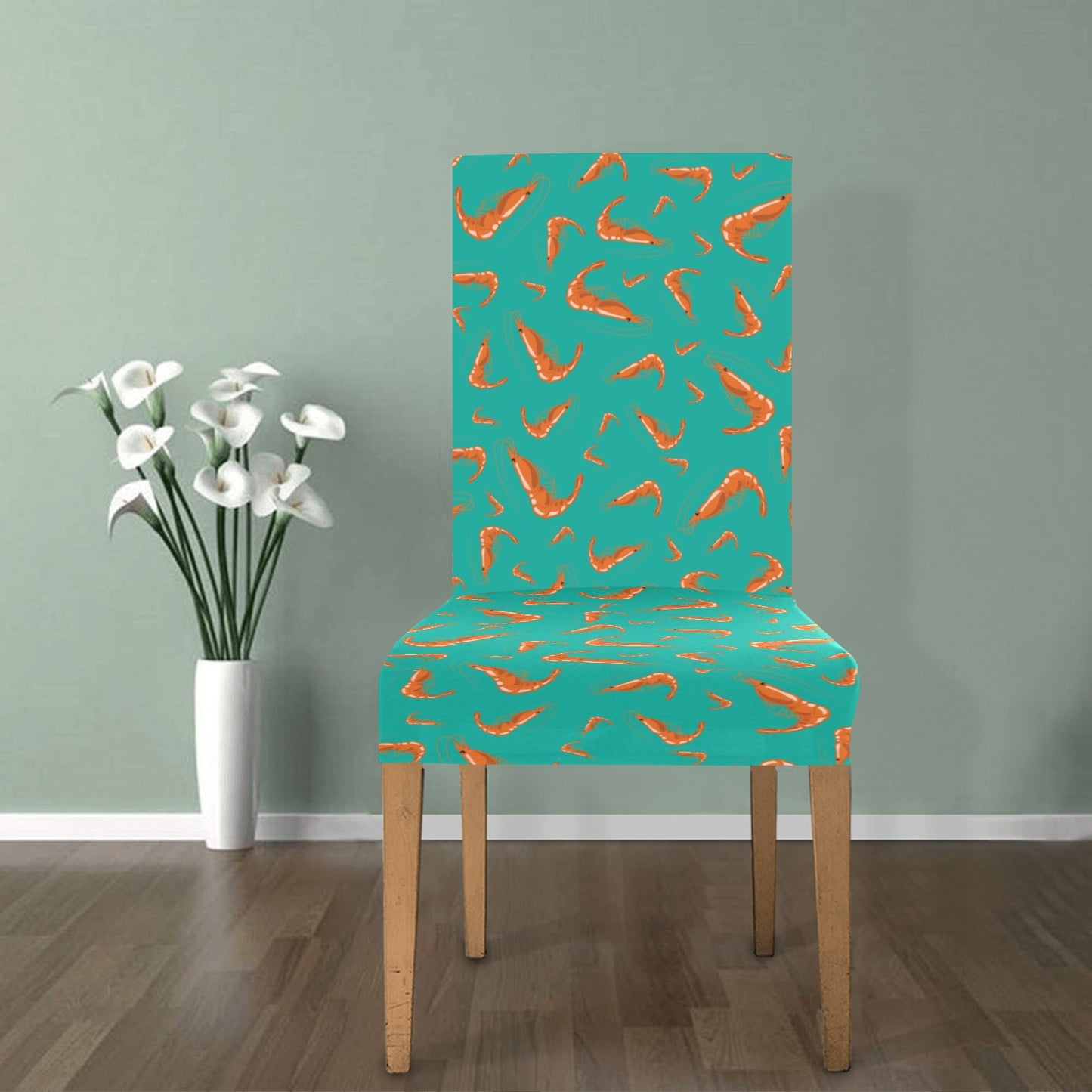 Shrimp Print Design LKS301 Dining Chair Slipcover