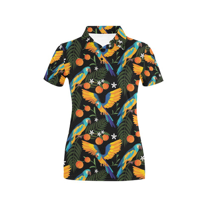 Macaw Pattern Print Design 03 Women's Polo Shirt