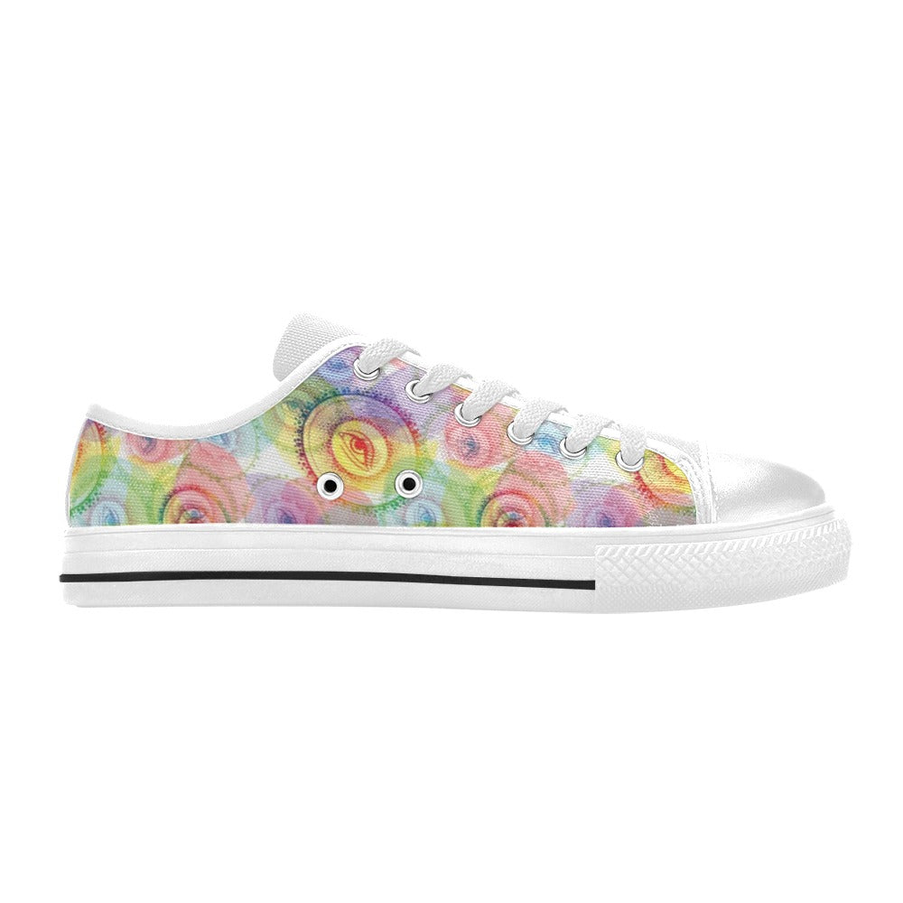 Third Eye Print Design LKS303 Women's White Low Top Shoes