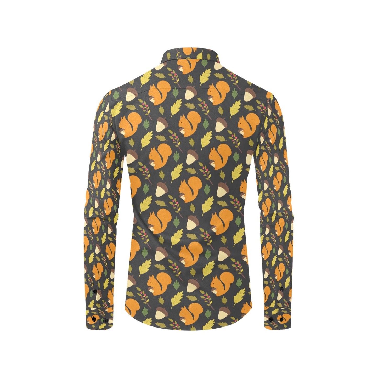 Squirrel Print Design LKS301 Men's Long Sleeve Dress Shirt