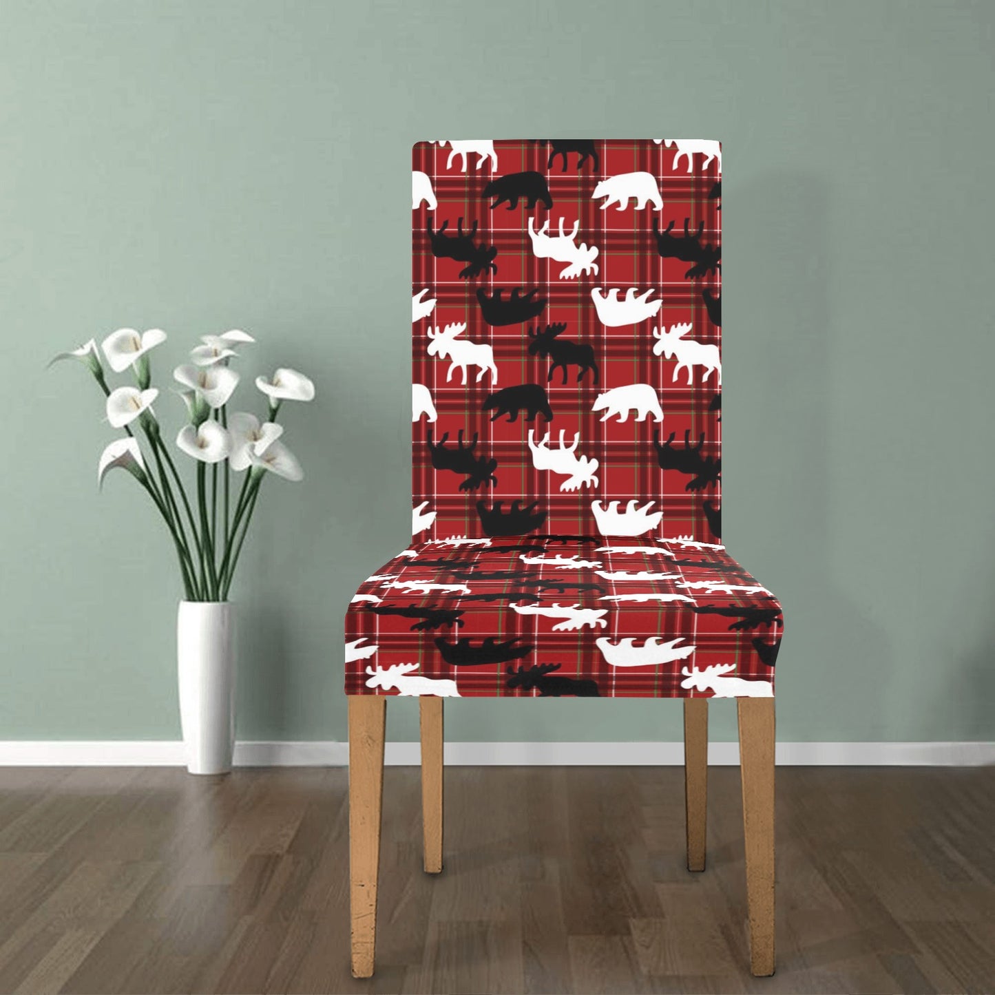 Moose Print Design LKS401 Dining Chair Slipcover