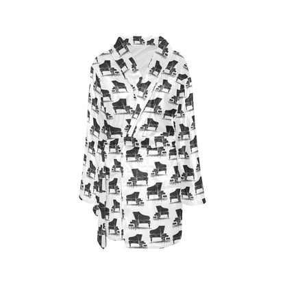 Piano Print Design LKS401 Women's Fleece Robe