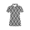 Fleur De Lis Black White Pattern Print Design 02 Women's Polo Shirt