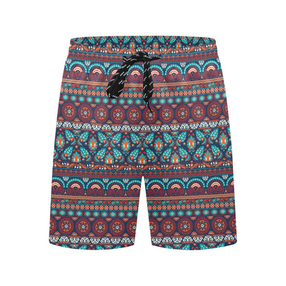 Suzani Print Design LKS302 Men's Swim Trunks Beach Shorts