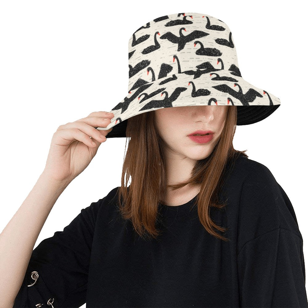 Swan Print Design LKS402 Unisex Bucket Hat
