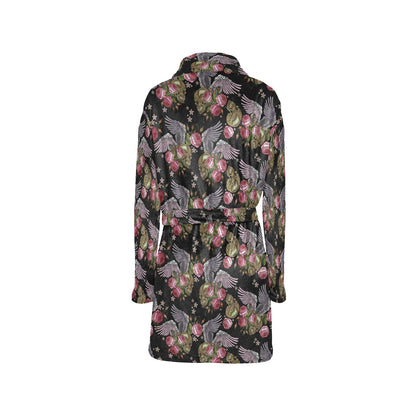 Angel Wings Pattern Print Design 06 Women's Fleece Robe