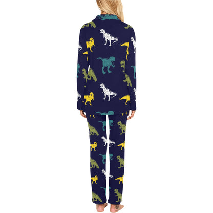 T Rex Pattern Print Design A07 Women's Long Pajama Set