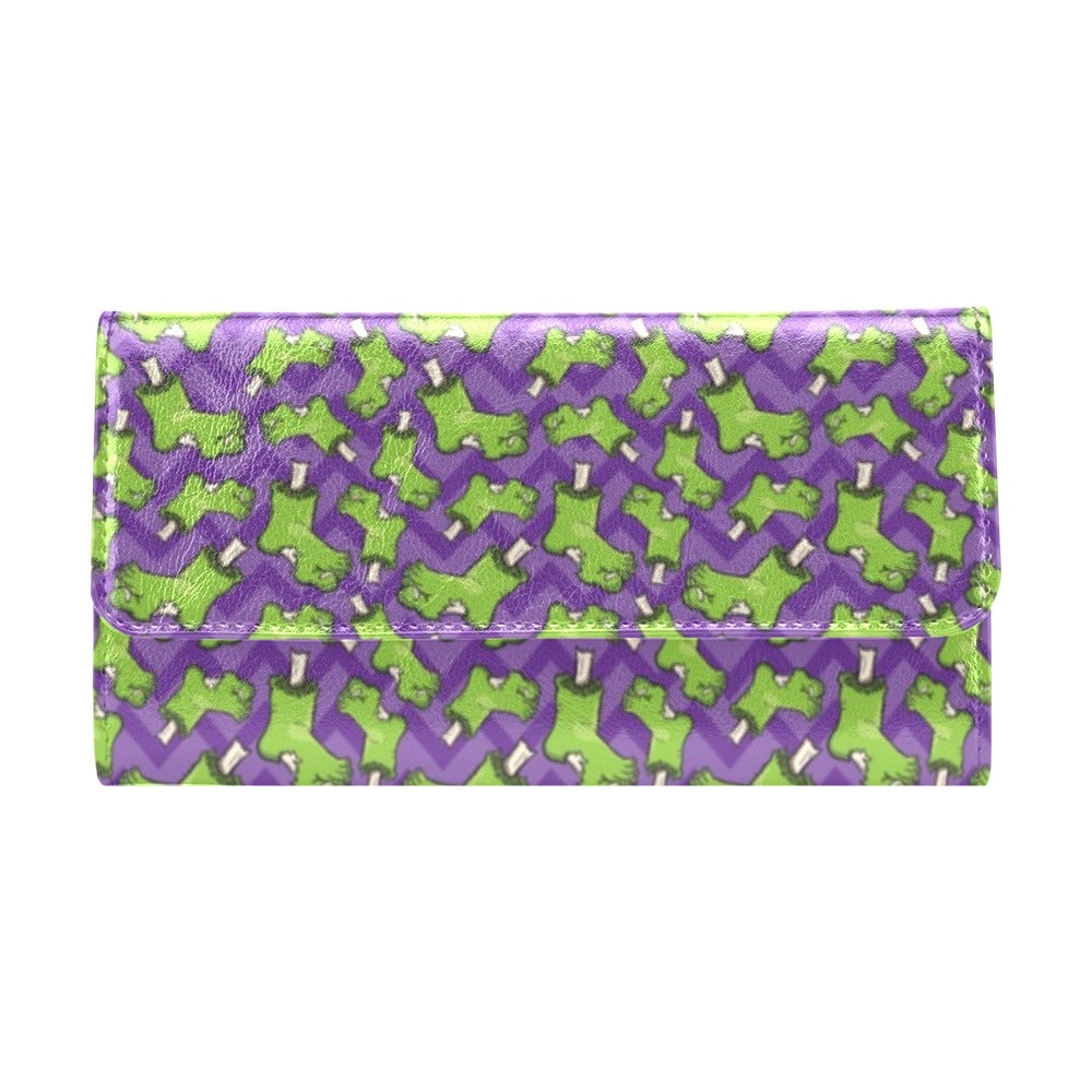 Zombie Foot Design Pattern Print Women's Trifold Wallet