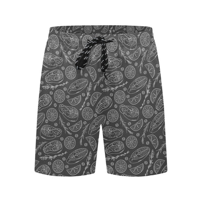 Steak Print Design LKS301 Men's Swim Trunks Beach Shorts
