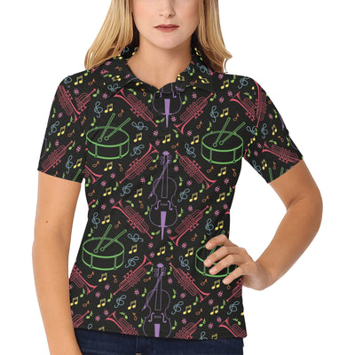 Cello Neon Pattern Print Design 02 Women's Polo Shirt