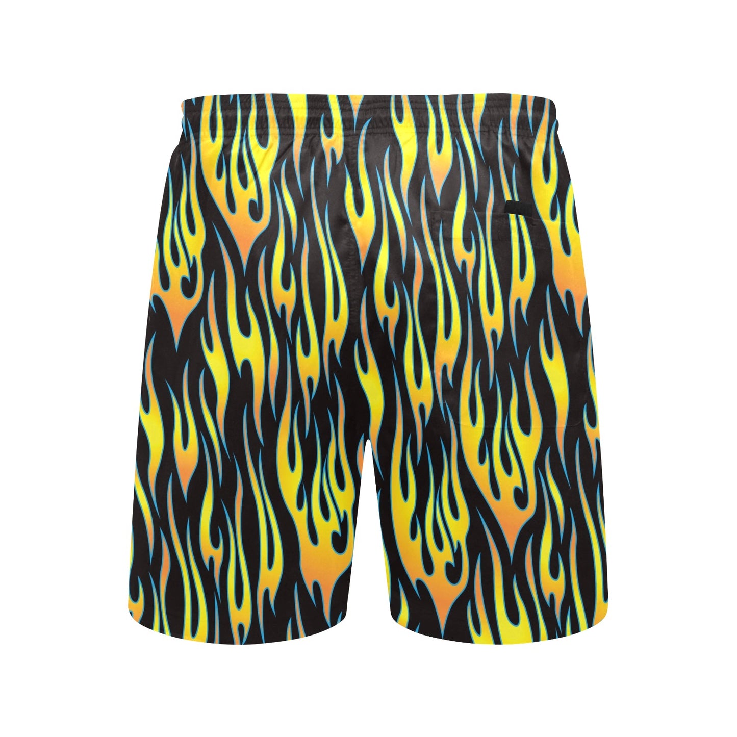 Flame Fire Yellow Pattern Men's Swim Trunks Beach Shorts